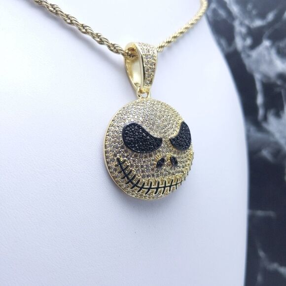 20"Rope Chain + 14K Gold Finish Nightmare Jack - Picture 5 of 12